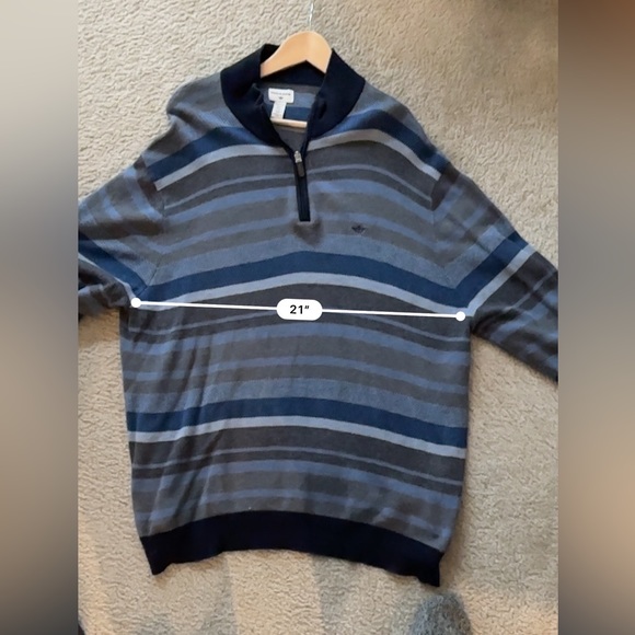 Dockers Striped Pullover 1/4 Zipper Sweater Size XXL - Picture 3 of 6